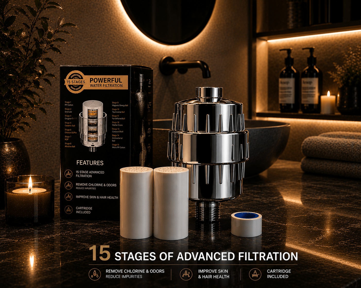 AquaVive Shower Filter – Softer Skin, Shinier Hair & Scalp Relief - The AquaVive